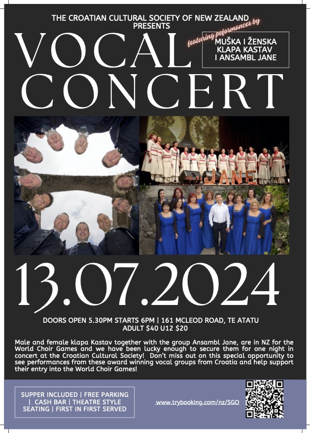 croatian klapa groups performing in New Zealand poster