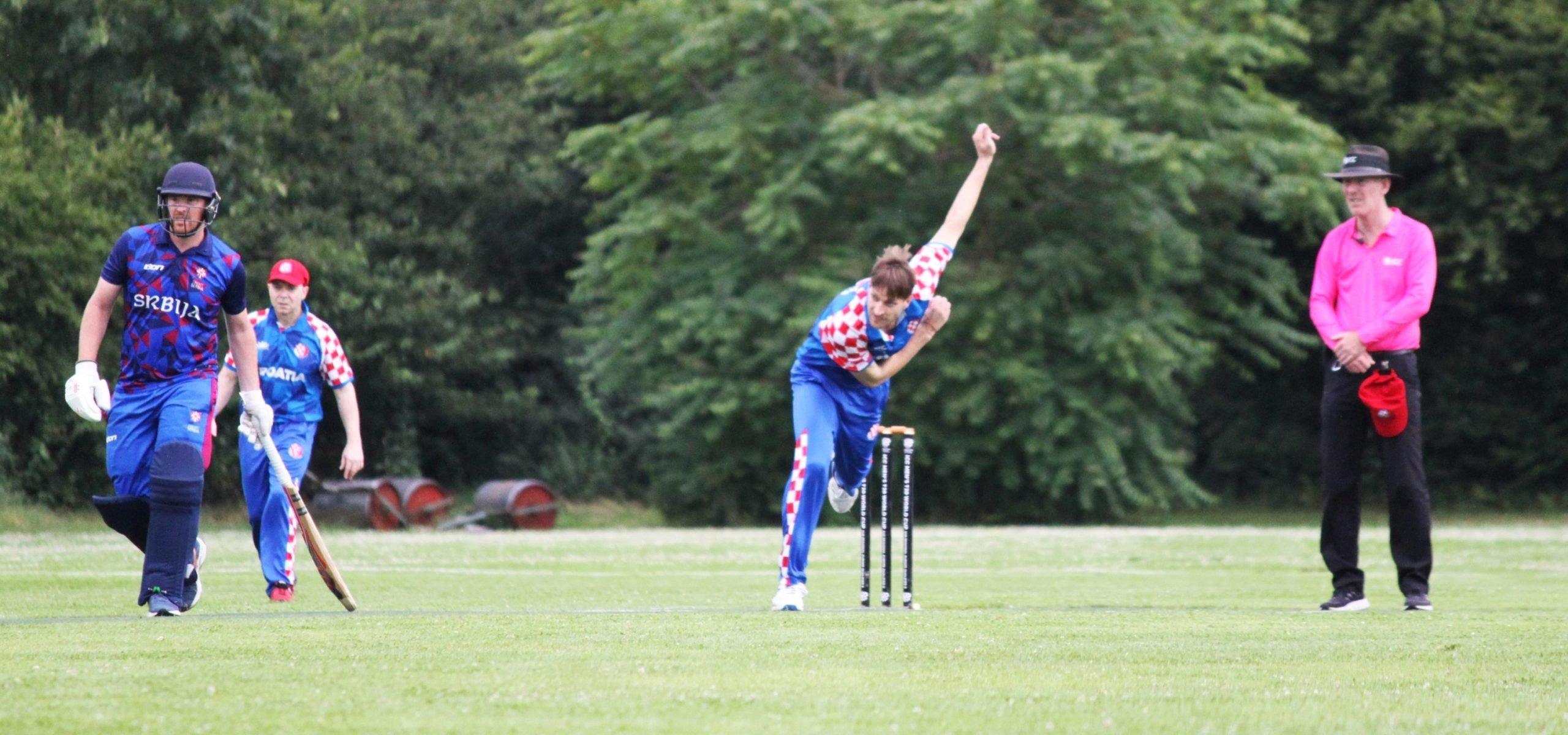 Croatia playing Serbia in cricket 