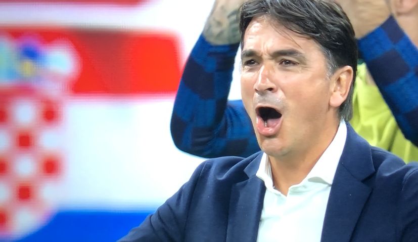 Croatia coach Zlatko Dalić celebrating