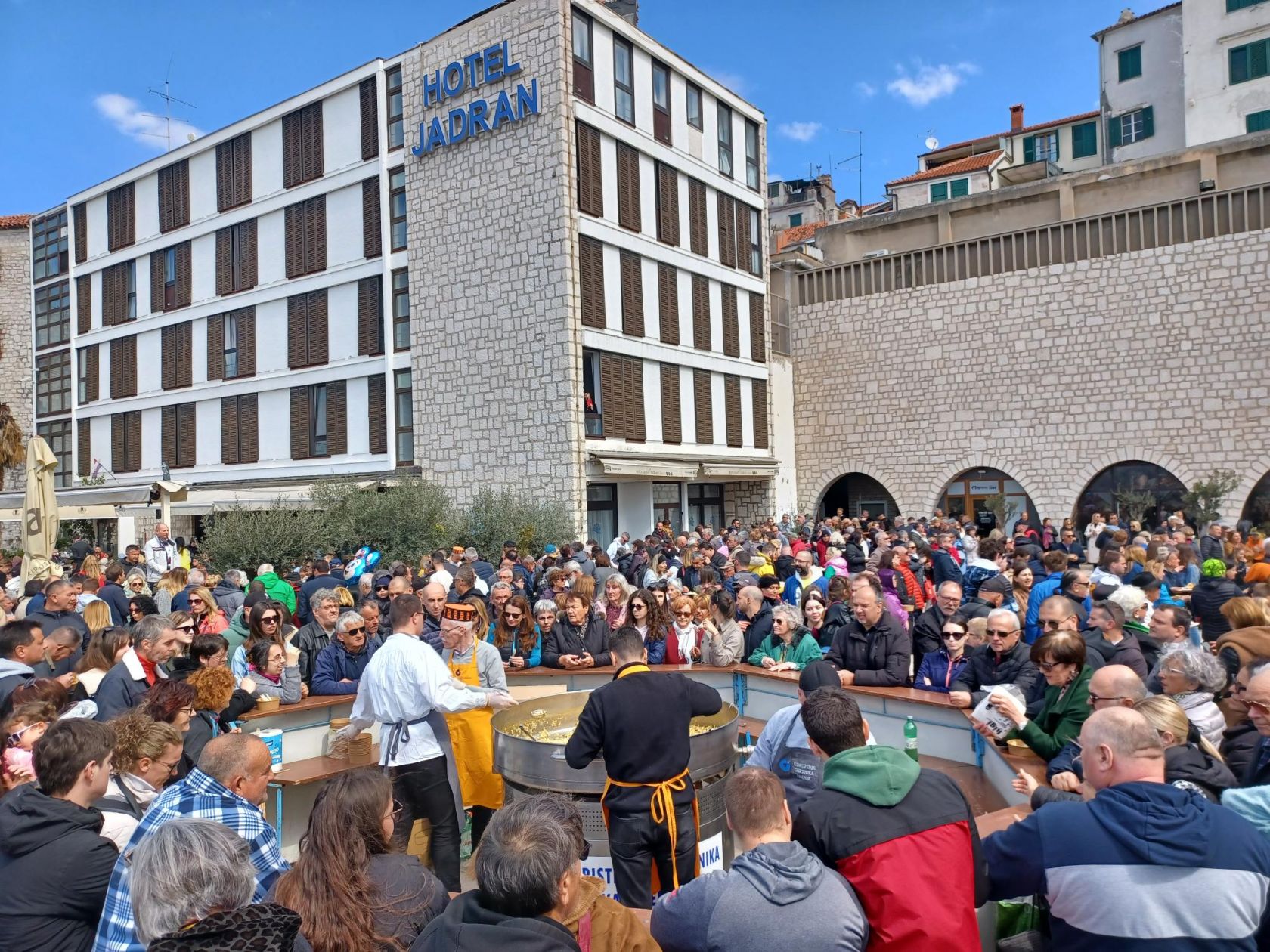 Traditional Easter Monday breakfast for locals and tourists held in Šibenik