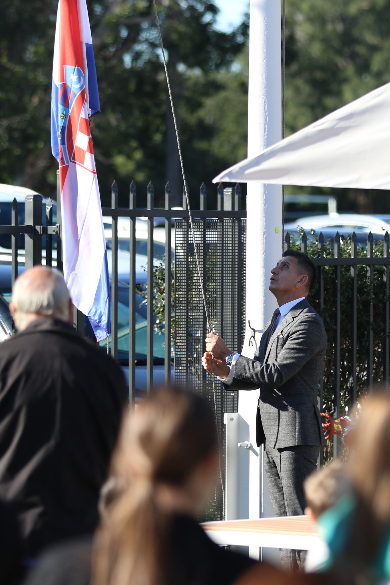 Croatian flag raised The Concord club opening 